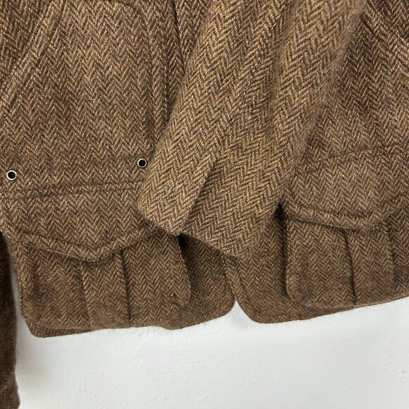 Ralph Lauren Rugby Fitted Tweed Blazer Sz 4 Brown Herringbone Equestrian Celine - Picture 7 of 12